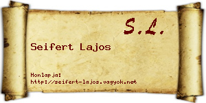 Seifert Lajos névjegykártya